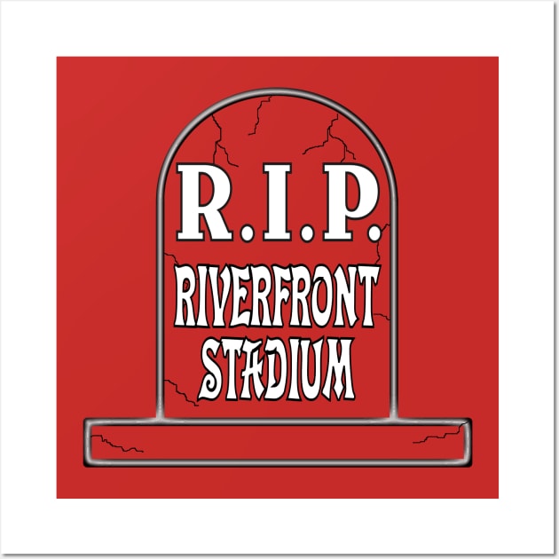 R.I.P. Riverfront Stadium Wall Art by Retro Sports